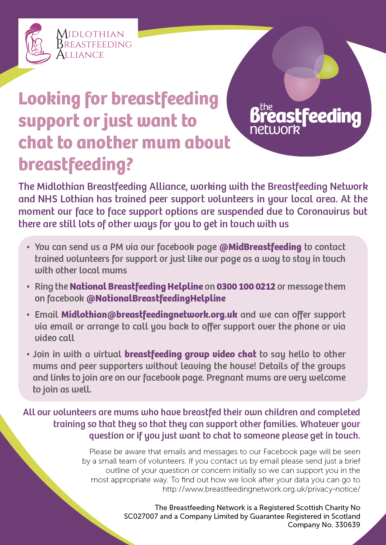 BfN_Postcard_Midlothian The Breastfeeding Network
