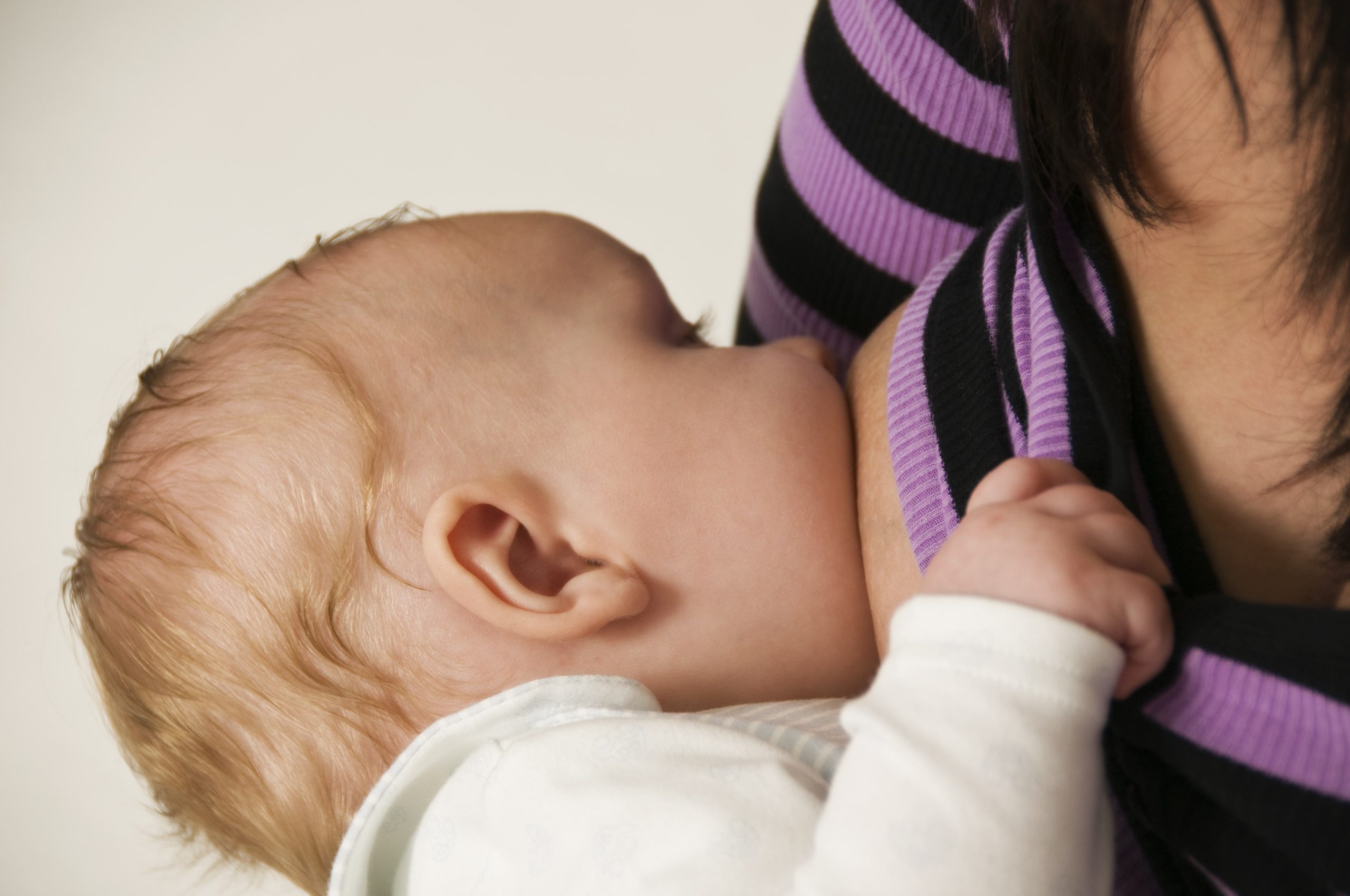 A breastfeeding baby